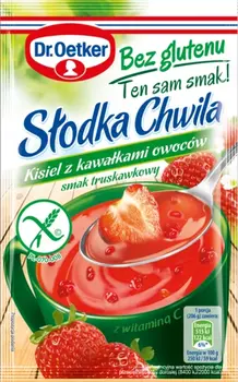 Dr. Oetker Słodka Chwila Kisiel z kawałkami owoców smak truskawkowy Bez glutenu