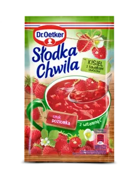 Dr. Oetker Słodka Chwila Kisiel z kawałkami owoców smak poziomka
