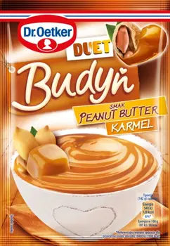 Dr. Oetker Budyń Duet smak peanut butter karmel