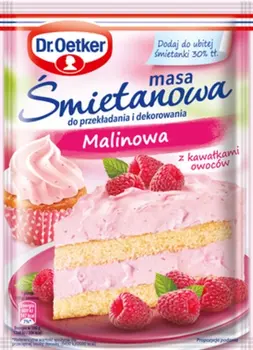 Dr. Oetker Masa śmietanowa Malinowa z kawałkami owoców