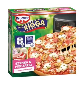 Dr. Oetker Pizza Rigga Szynka & Pieczarki z sosem czosnkowym