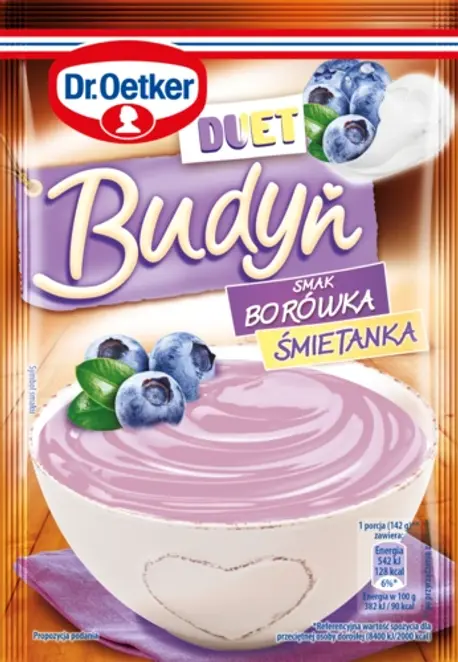 Dr. Oetker Budyń DUET smak borówka - śmietanka