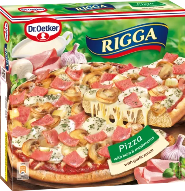 Dr. Oetker Rigga z szynką i pieczarkami z sosem czosnkowym