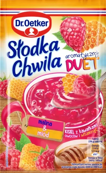 Dr. Oetker Słodka Chwila Kisiel aromatyczny DUET malina-miód