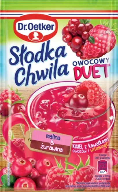 Dr. Oetker Słodka Chwila Kisiel owocowy DUET malina-żurawina