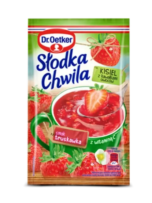 Dr. Oetker Słodka Chwila Kisiel z kawałkami owoców smak truskawka