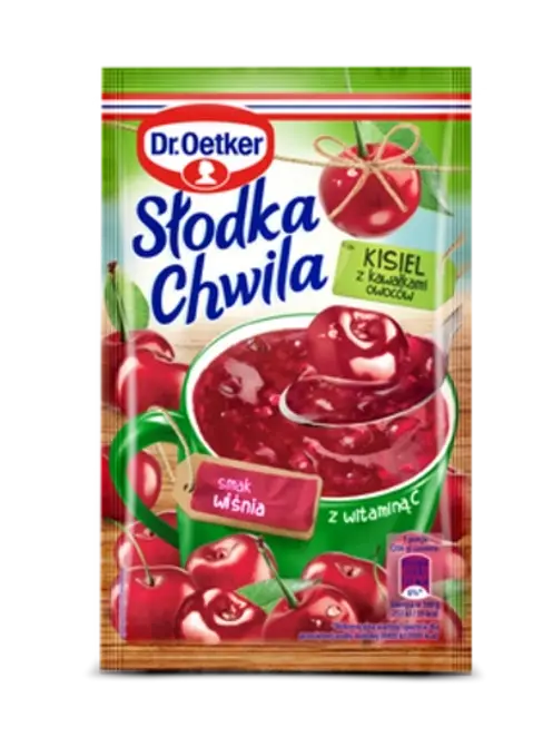 Dr. Oetker Słodka Chwila Kisiel z kawałkami owoców smak wiśnia