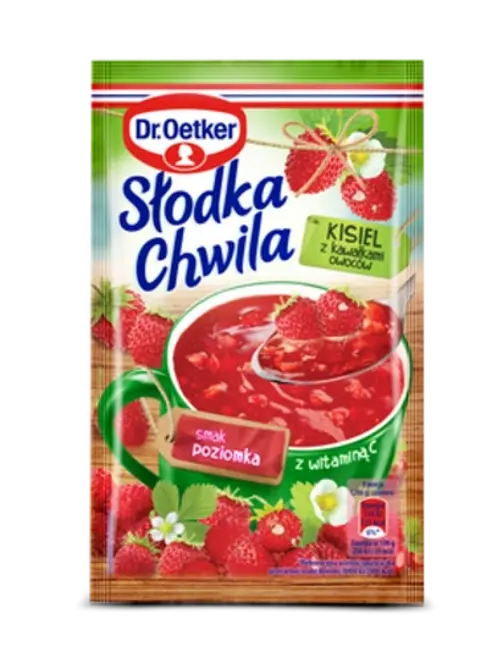 Dr. Oetker Słodka Chwila Kisiel z kawałkami owoców smak poziomka