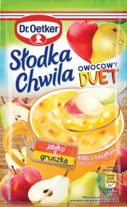 Dr. Oetker Słodka Chwila Kisiel owocowy DUET jabłko-gruszka