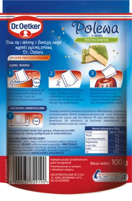 Dr. Oetker Polewa o smaku pistacjowym