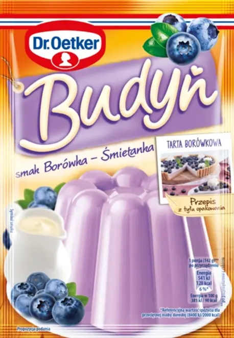 Dr. Oetker Budyń DUET smak borówka - śmietanka