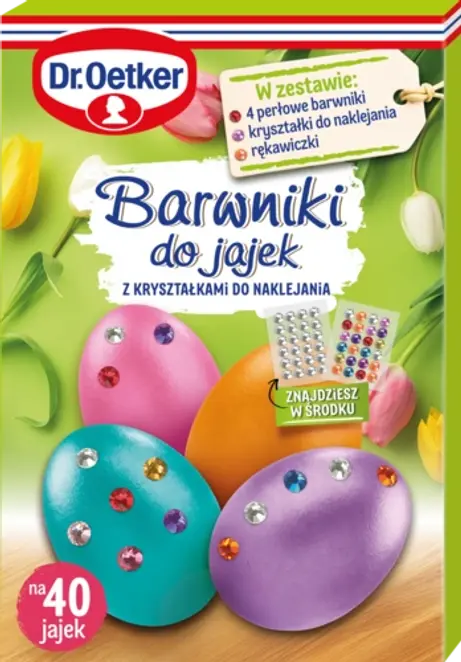 Dr. Oetker Barwniki do jajek z kryształkami do naklejania