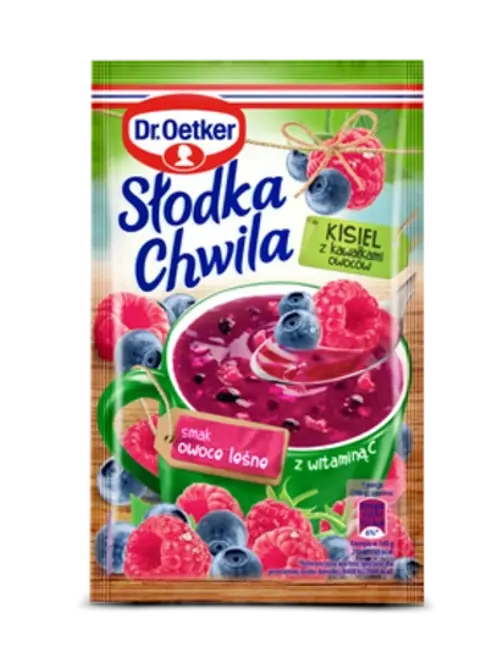 Dr. Oetker Słodka Chwila Kisiel z kawałkami owoców smak owoce leśne