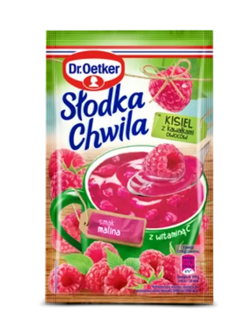 Dr. Oetker Słodka Chwila Kisiel z kawałkami owoców smak malina