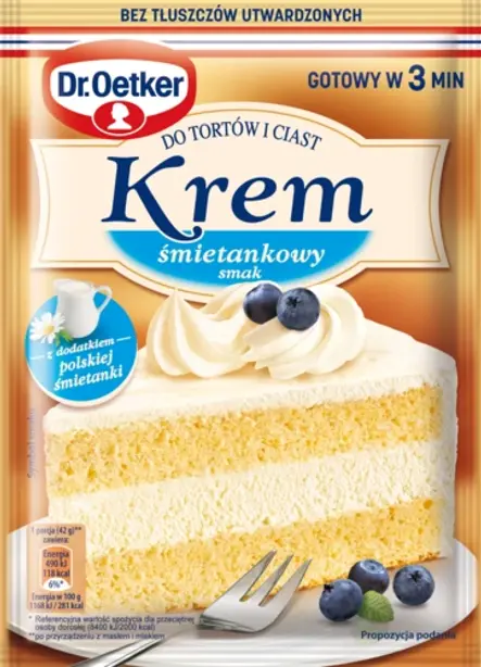 Kremu do tortów i ciast smak śmietankowy Dr. Oetkera