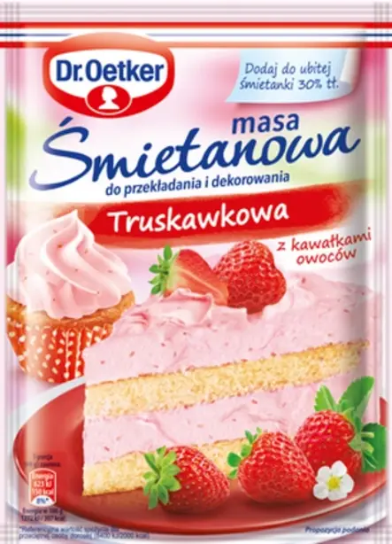 Masy śmietanowej Truskawkowej z kawałkami owoców Dr. Oetkera