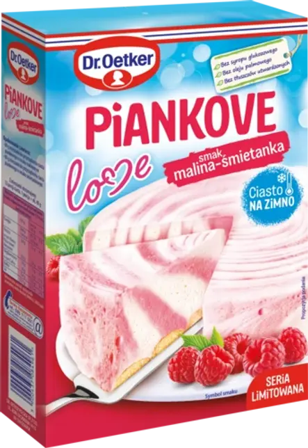 Ciasta na zimno Piankove Love smak malina-śmietanka
