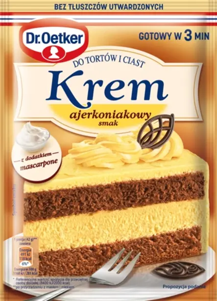Kremu do tortów i ciast smak ajerkoniakowy Dr. Oetkera