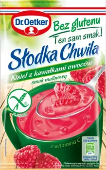 Dr. Oetker Słodka Chwila Kisiel z kawałkami owoców smak malinowy Bez glutenu