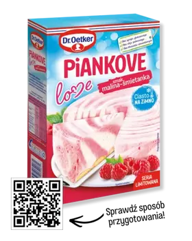Dr. Oetker Ciasto na zimno Piankove Love smak malina-śmietanka