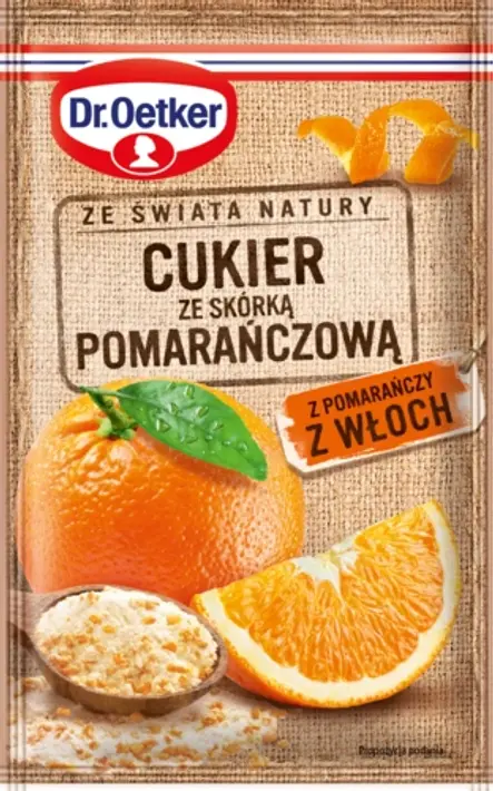 Cukru ze skórką pomarańczową z Włoch Dr. Oetkera