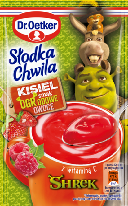 Dr. Oetker Kisiel Shrek Słodka Chwila smak OGRodowe owoce