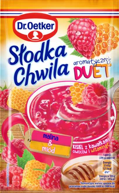 Dr. Oetker Słodka Chwila Kisiel aromatyczny DUET malina-miód
