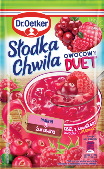 Dr. Oetker Słodka Chwila Kisiel owocowy DUET malina-żurawina