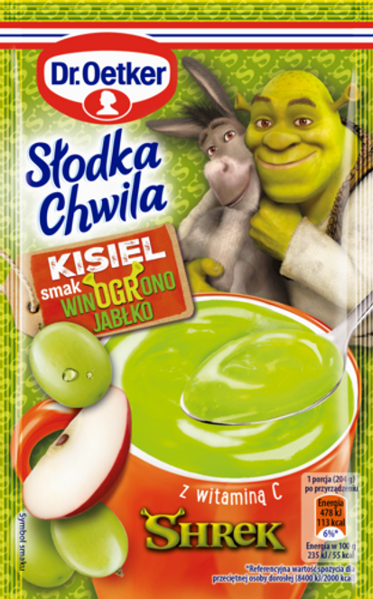 Dr. Oetker Kisiel Shrek Słodka Chwila smak winOGRono - jabłko