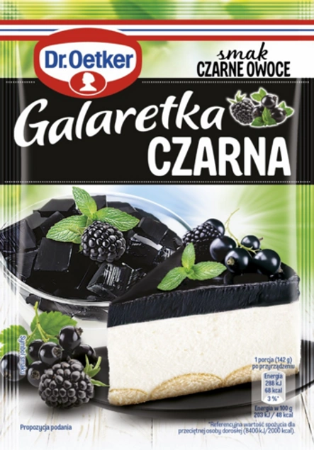 Galaretki Czarnej smak czarne owoce Dr. Oetkera