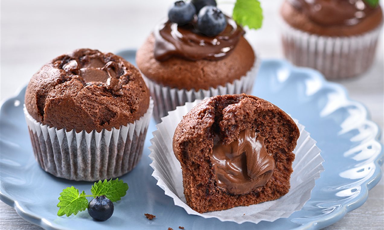 Muffinki czekoladowe z borówkami